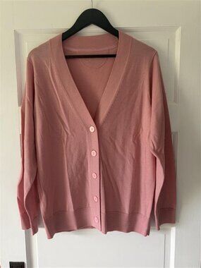 Woolx Gia V-Neck Button Cardigan - Light Pink